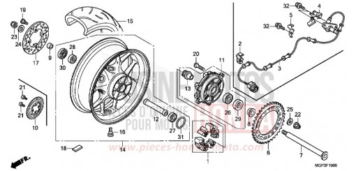 ROUE ARRIERE CBR1000RRE de 2014